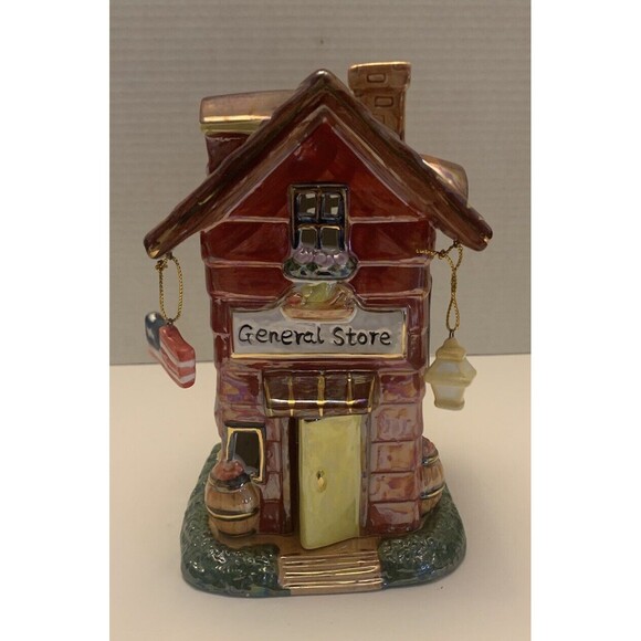 Vintage general store Tea Light House With Wind Chimes by Spooliques. - Picture 1 of 8